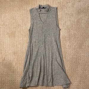 Aero grey dress with v-neck cutout